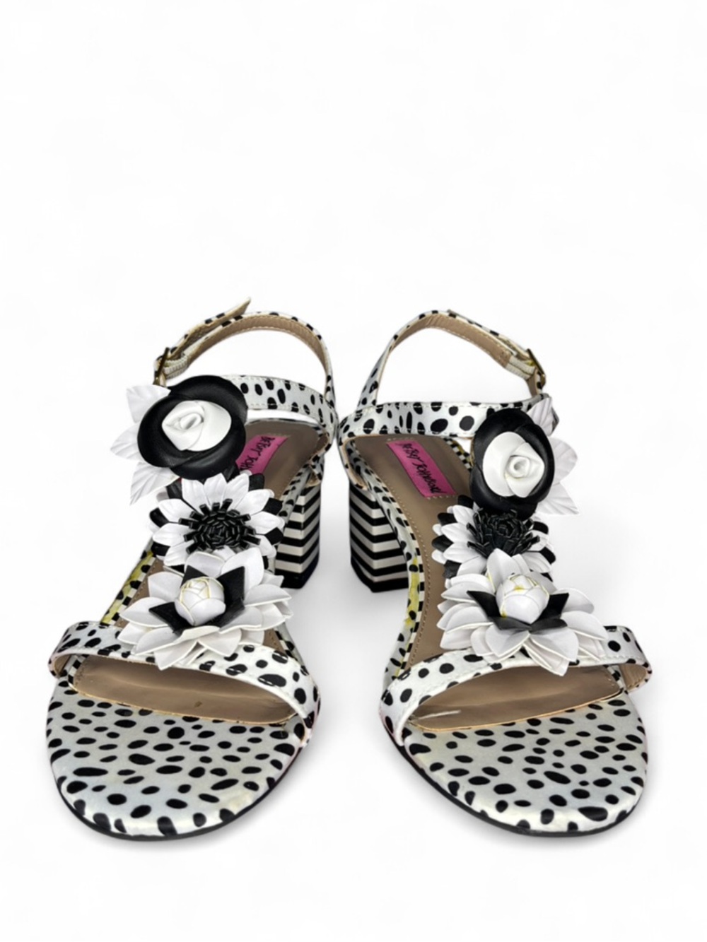 BETSEY JOHNSON Adde Polka Dot  Floral Dress Sandal Women size 7.5 Shoes Casual - Picture 2 of 11